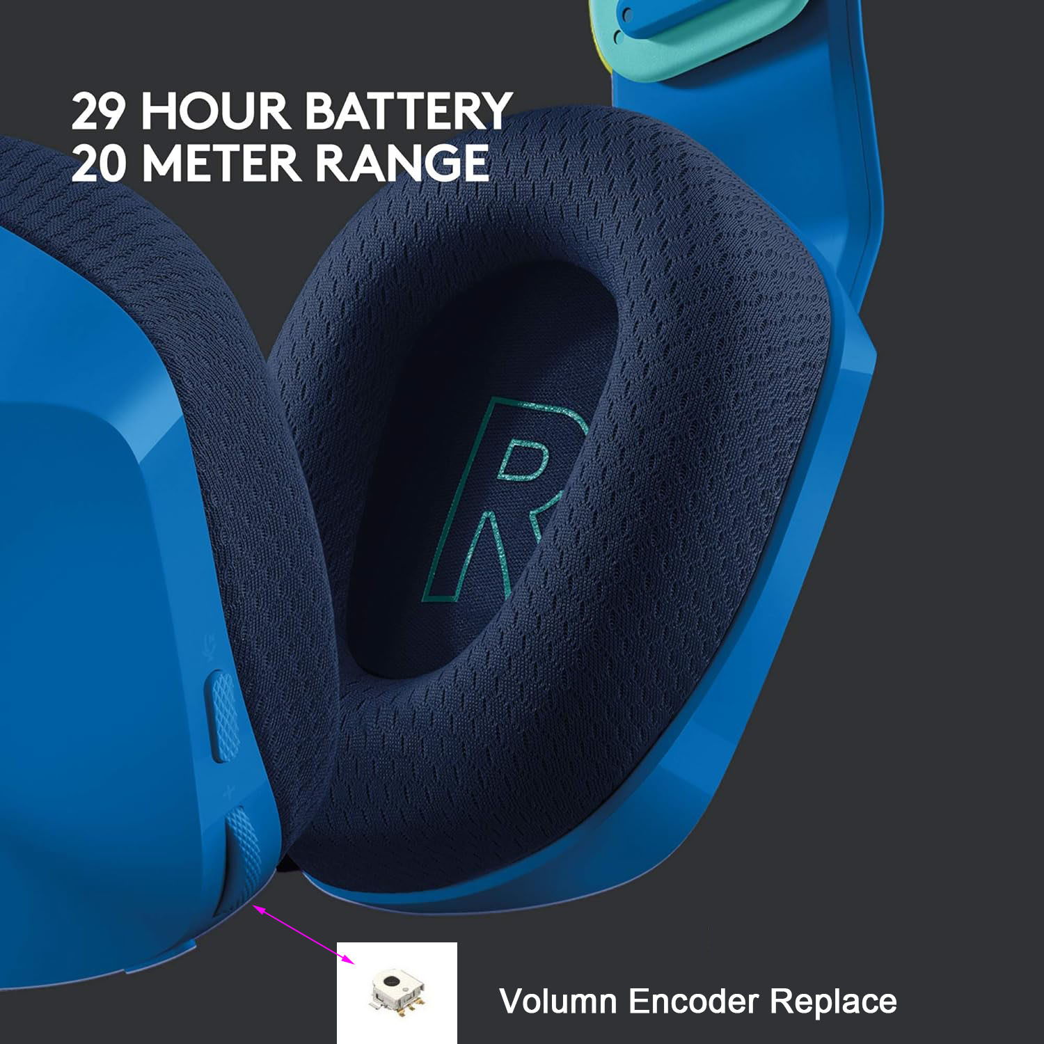 Gaming Accessories Logitech - Logitech G733/G335/G535 ชุดหูฟังสําหรับเล่นเกม Volume Control Encoder