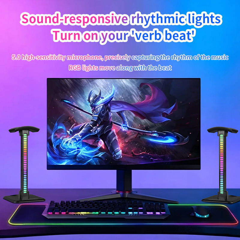 Headset Stand Rgb - ขาตั้งหูฟังพร้อมไฟ RGB ซิงค์เพลงได้ 18 สี และ