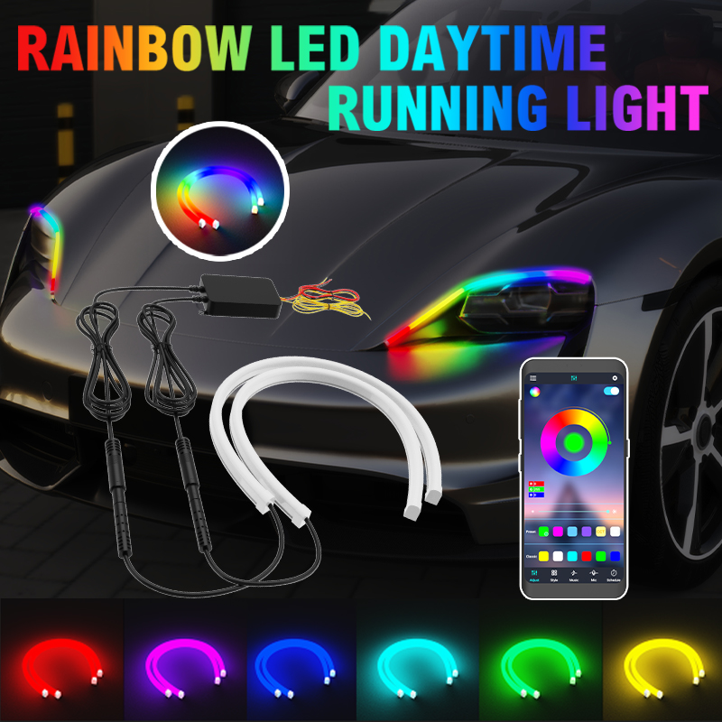 Rgb Hub Sync - ไฟเดย์ไลท์ LED สำหรับรถยนต์ 2 ชิ้น ขนาด