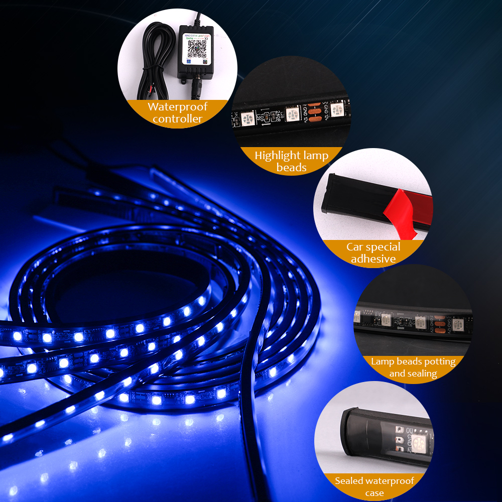 นีออน LED RGB ไฟด้านล่างของรถย - Rgb Hub Sync บทวิจารณ์และราคา