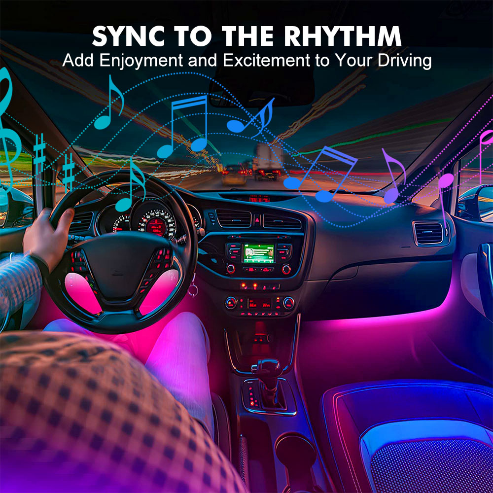 นีออน LED ภายในรถ APP เพลงรีโม - Rgb Hub Sync บทวิจารณ์และราคา